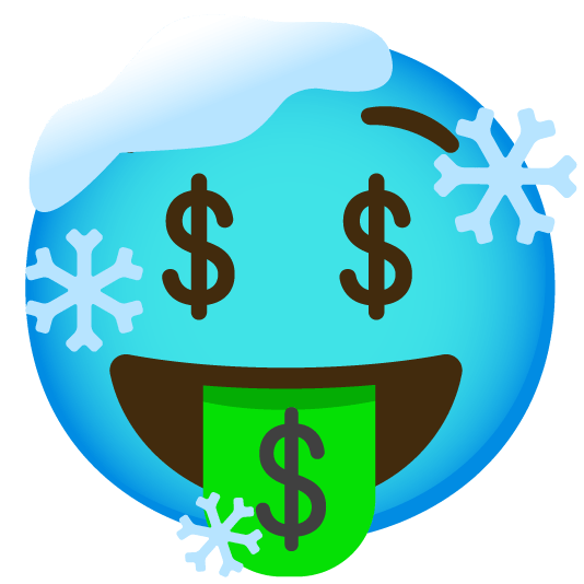 cold face money mouth face