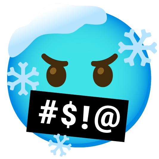 cold face face with symbols on mouth