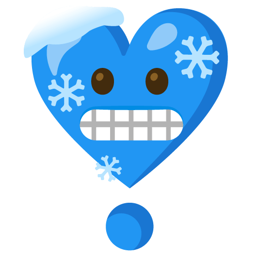 cold face heavy heart exclamation mark ornament