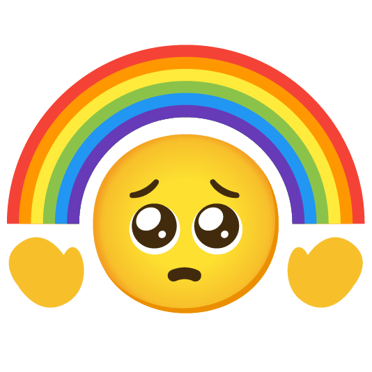 pleading face rainbow