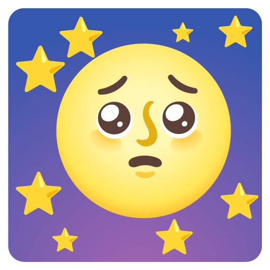 pleading face full moon with face