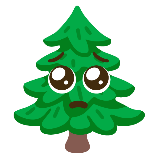 pleading face evergreen tree