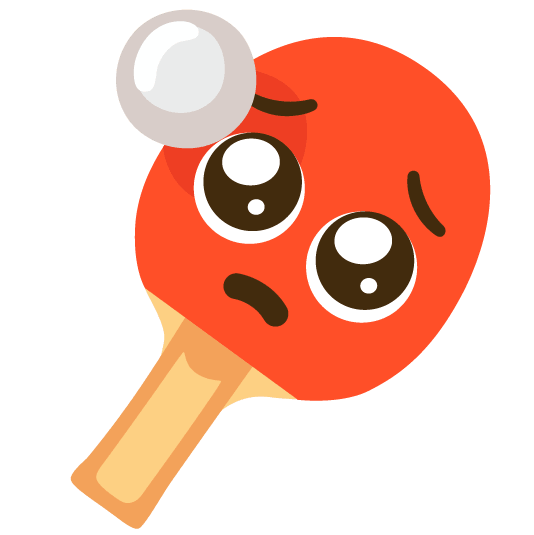 pleading face table tennis paddle and ball