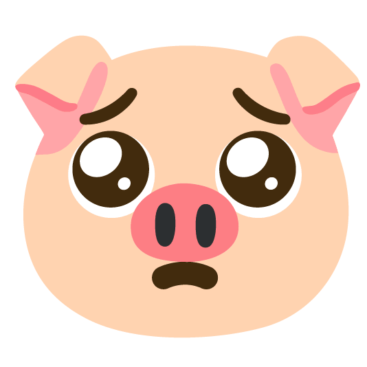 pleading face pig