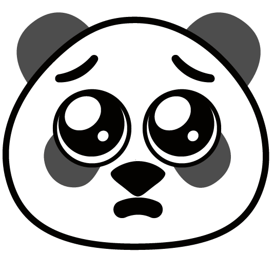 pleading face panda face