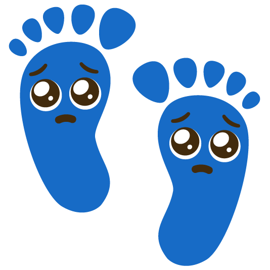 pleading face footprints