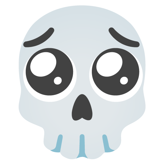 pleading face skull