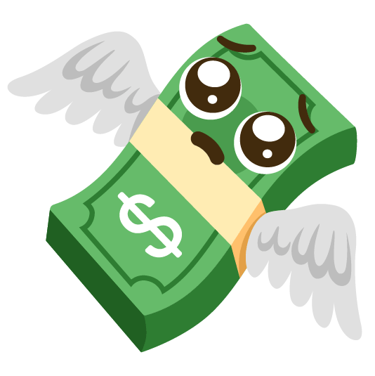 pleading face money with wings