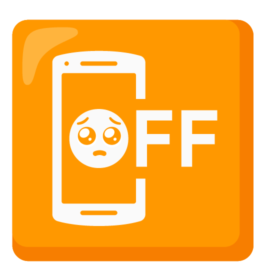 pleading face mobile phone off