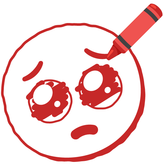 pleading face lower left crayon