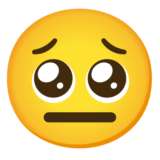 pleading face expressionless