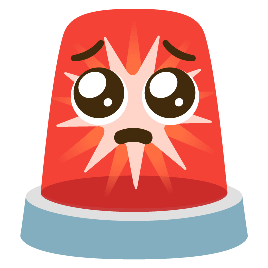 pleading face rotating light