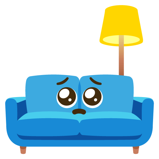 pleading face couch and lamp