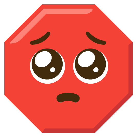 pleading face octagonal sign