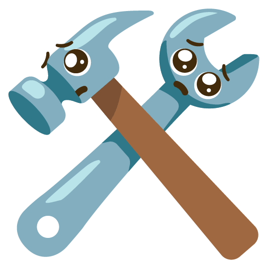pleading face hammer and wrench