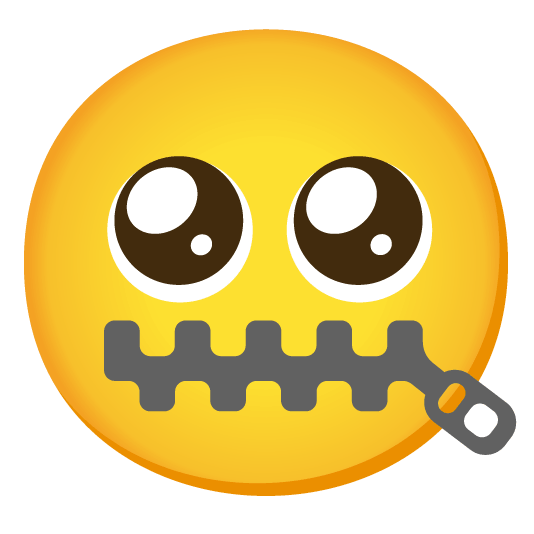 pleading face zipper mouth face