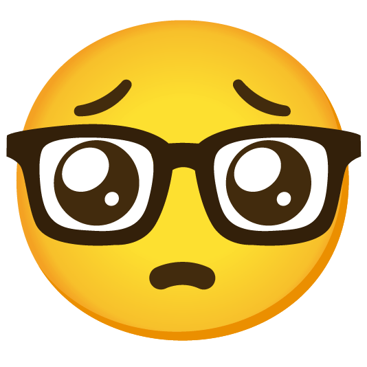 pleading face nerd face