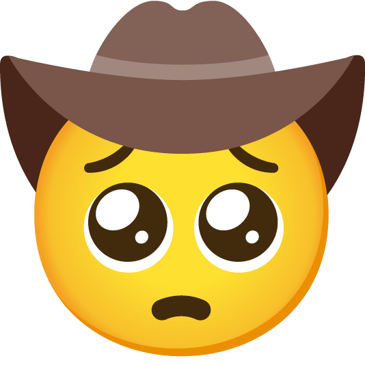 pleading face face with cowboy hat