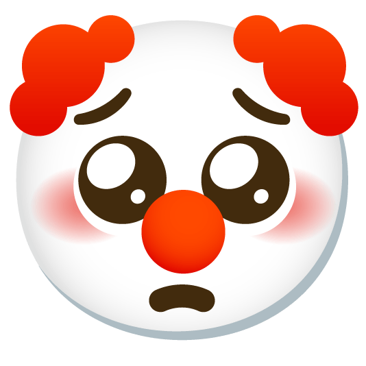 pleading face clown face