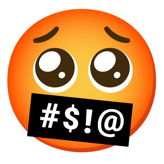 pleading face face with symbols on mouth