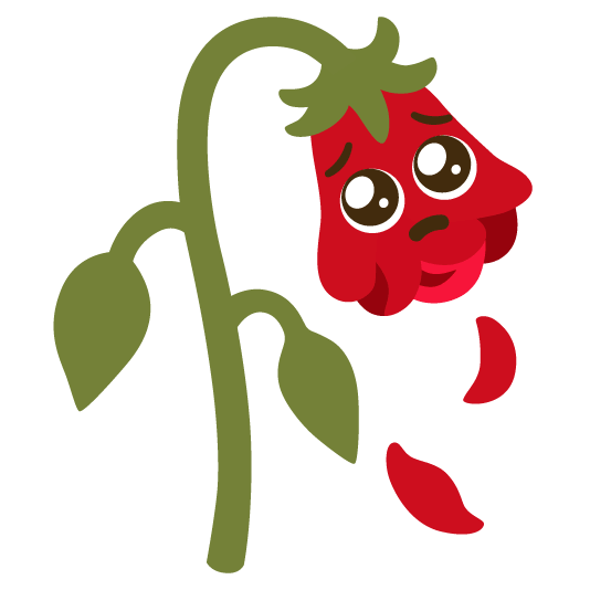 pleading face wilted flower