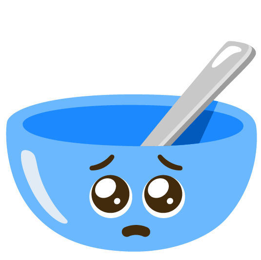 pleading face bowl with spoon