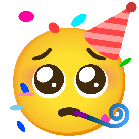 pleading face partying face