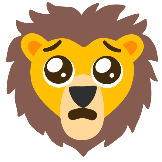 pleading face lion face