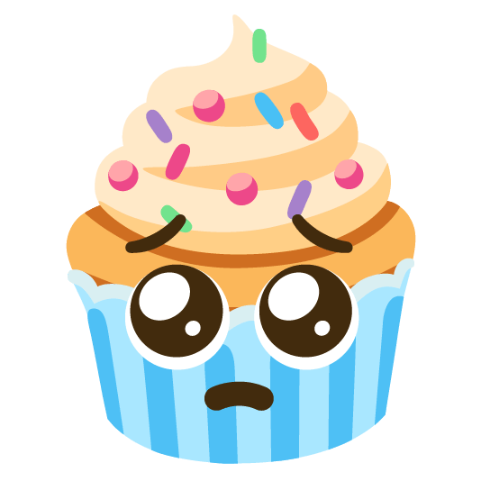 pleading face cupcake