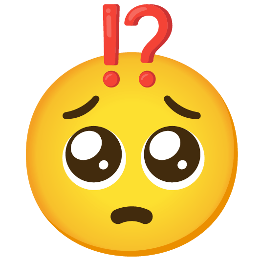 pleading face interrobang
