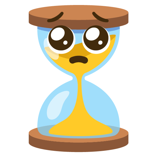 pleading face hourglass flowing sand