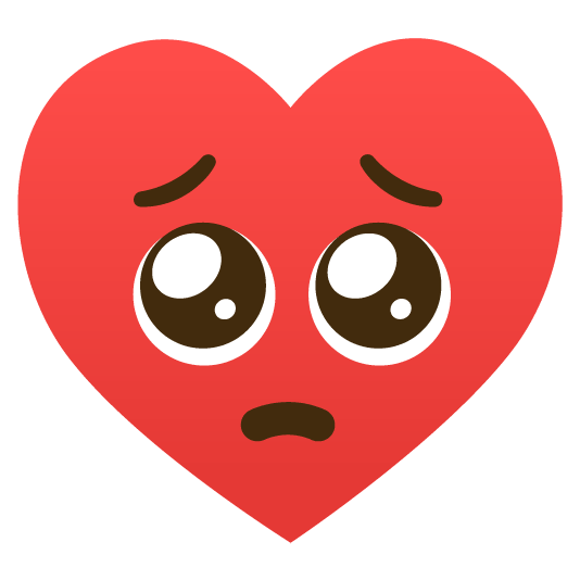 pleading face hearts