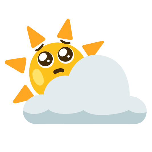 pleading face partly sunny