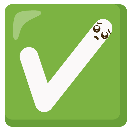 pleading face white check mark