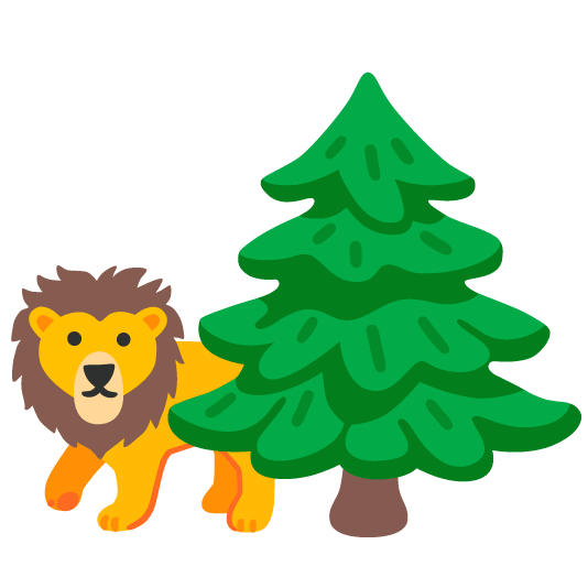 lion face evergreen tree