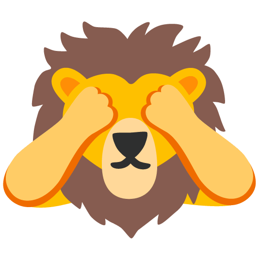 lion face see no evil