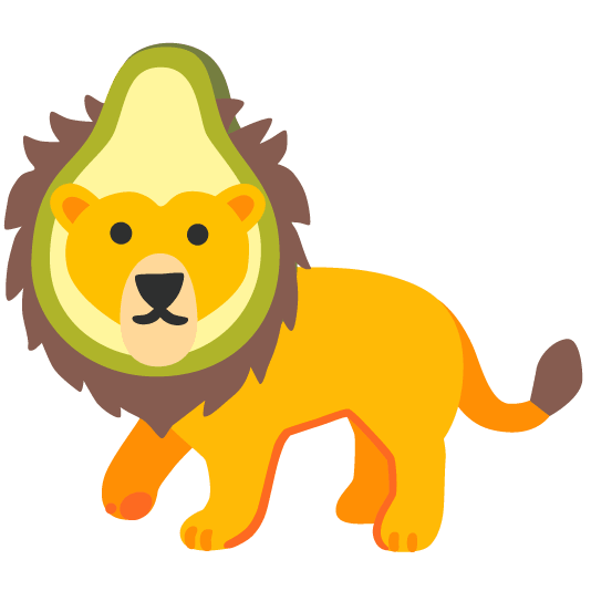 lion face avocado