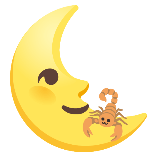 scorpion last quarter moon with face