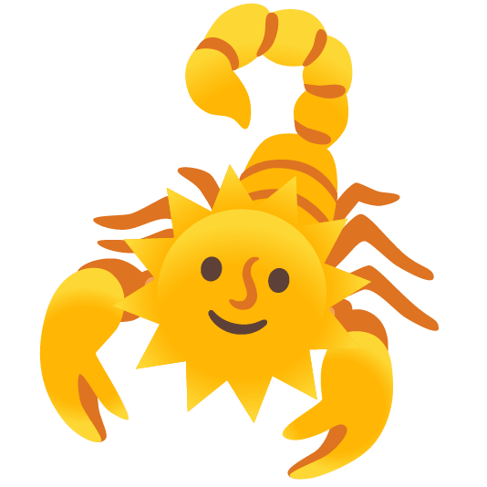 scorpion sun with face