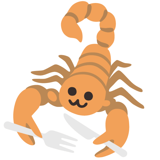 scorpion knife fork plate