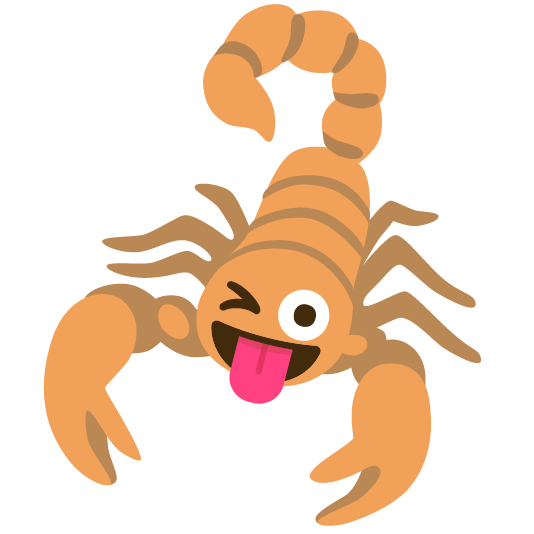 scorpion stuck out tongue winking eye