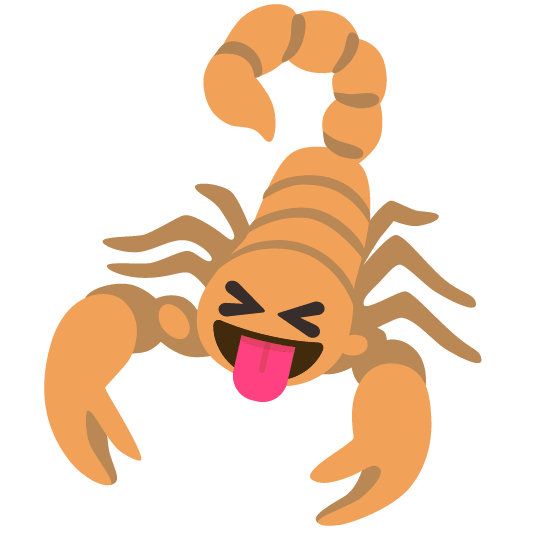 scorpion stuck out tongue closed eyes