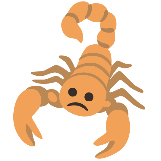 scorpion slightly frowning face