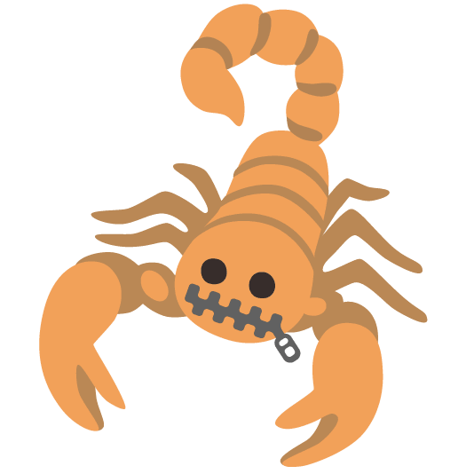 scorpion zipper mouth face