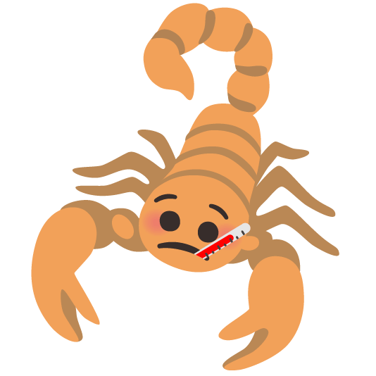 scorpion face with thermometer