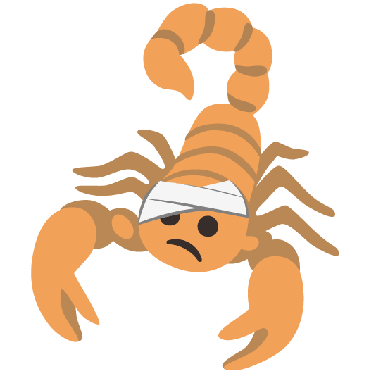scorpion face with head bandage