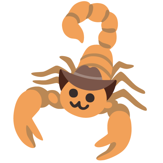scorpion face with cowboy hat