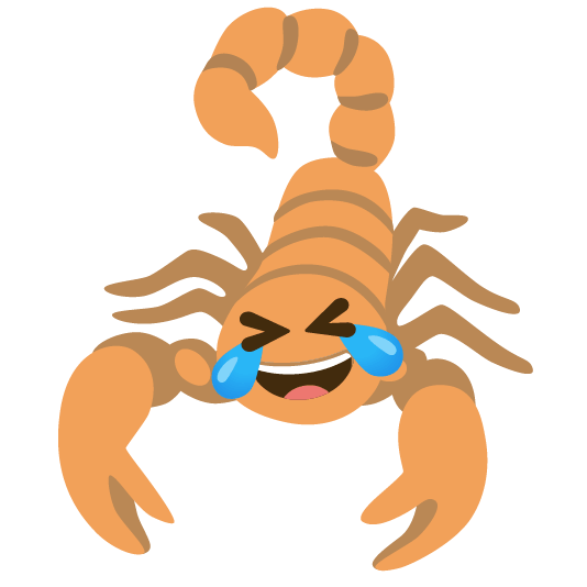 scorpion rolling on the floor laughing