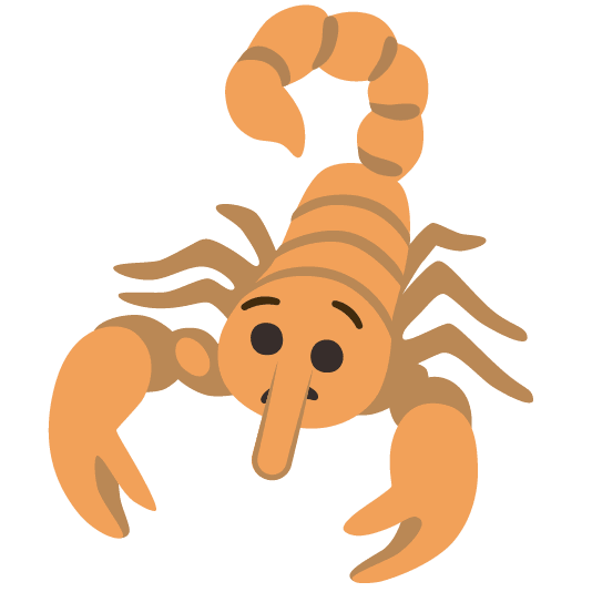 scorpion lying face
