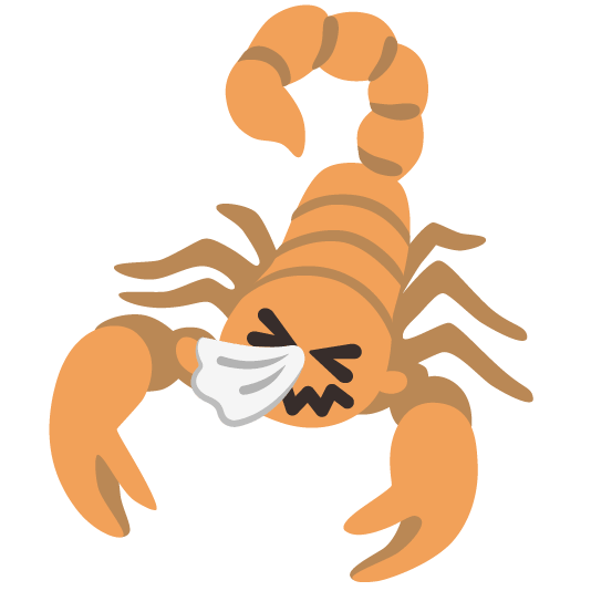 scorpion sneezing face